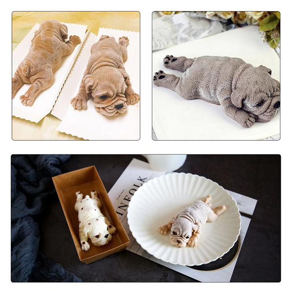 Cute Dog Shape Silicone Mold Mousse Cake Fondant Tool Ice Cream Form